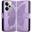 Θήκη με πτερύγιο για Realme 14 5G / Realme 14T 5G, Butterfly, μωβ