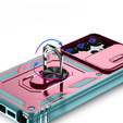 Θήκη για Samsung Galaxy S23 Ultra, CamShield Slide, ροζ / πράσινο