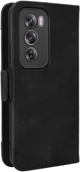 Θήκη με πτερύγιο για Oppo Reno 12, Card Slot, μαύρη