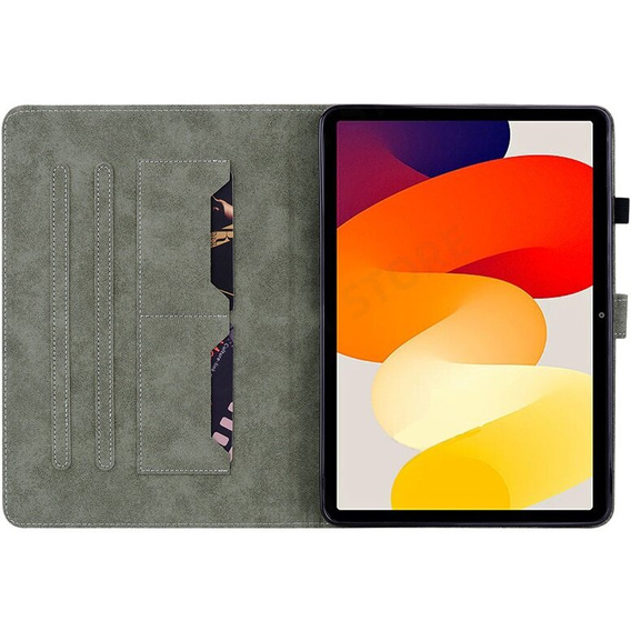 Θήκη για Xiaomi Redmi Pad SE 11", Wallet Pen Slot, πράσινη