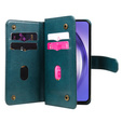 θήκη πτερύγιο για Samsung Galaxy A55 5G, 10 Card Slots Wallet, πράσινη