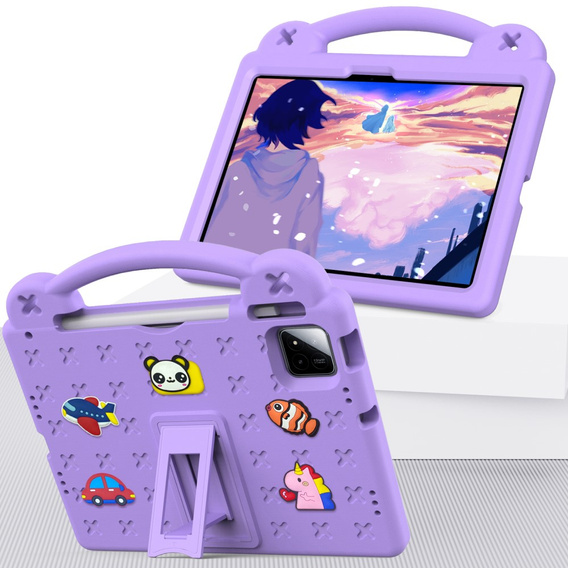 Παιδική θήκη για Xiaomi Pad 7 / 7 Pro, Cute Patterns, με βάση, μωβ