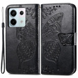 Θήκη με πτερύγιο για Xiaomi Redmi Note 13 Pro 5G, Butterfly, μαύρη