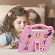 Παιδική θήκη για iPad 10.9 2022 10 Gen, Cute Patterns, με βάση, ροζ