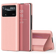 Θήκη για Xiaomi Poco X4 Pro 5G, Clear View, ροζ rose gold