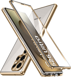 θήκη για το Samsung Galaxy S25 Ultra, Magnetic Dual Glass, χρυσή
