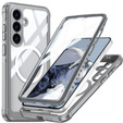 Θήκη για Samsung Galaxy S25 FE, Shockproof, με γυαλί, για MagSafe, γκρι