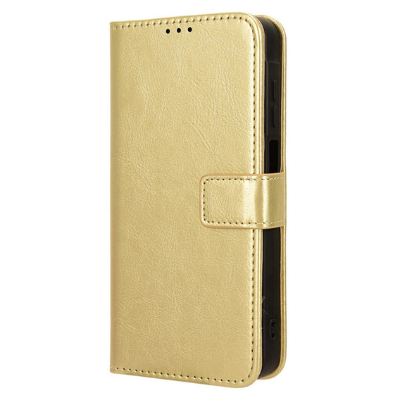 Θήκη με πτερύγιο για Samsung Galaxy M55 5G, Crazy Horse Wallet, χρυσή