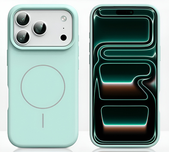 Θήκη σιλικόνης για iPhone 17 Pro, για MagSafe, αντικραδασμική, πράσινη