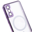Μαγνητική θήκη MagSafe Dual Glass για Samsung Galaxy S22 Plus, μωβ