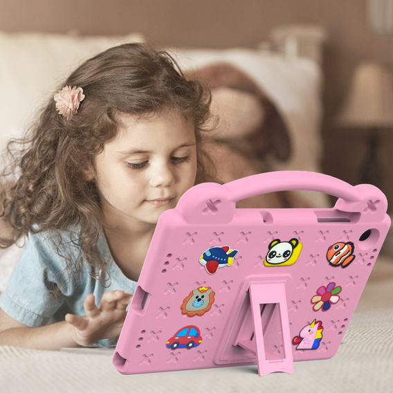 Παιδική θήκη για Samsung Galaxy Tab A9+, Cute Patterns, με βάση, ροζ