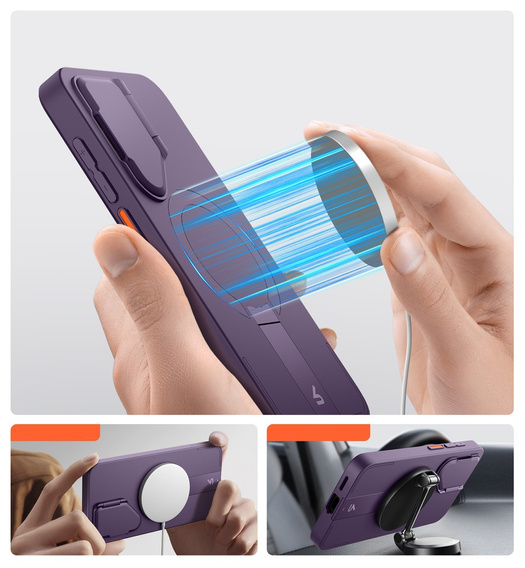 Θήκη για Samsung Galaxy S25, Suritch Shockproof, για MagSafe, μωβ