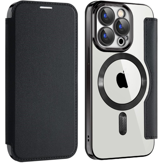 Θήκη με πτερύγιο για iPhone 15 Pro, RFID Wallet MagSafe CamShield, μαύρη
