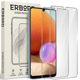2x Μετριασμένο γυαλί για Samsung Galaxy A32 4G, ERBORD 9H Hard Glass στην οθόνη
