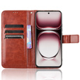 Θήκη με πτερύγιο για Oppo Reno 12, Crazy Horse Wallet, καφέ