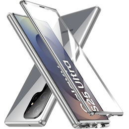 θήκη για το Samsung Galaxy S25 Ultra, Magnetic Dual Glass, ασημένια