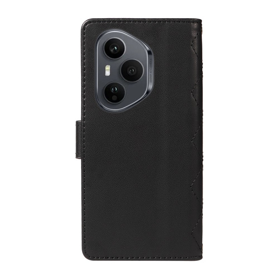 Θήκη με πτερύγιο για Honor 400 Pro 5G, Crossbody Leather Wallet, μαύρη