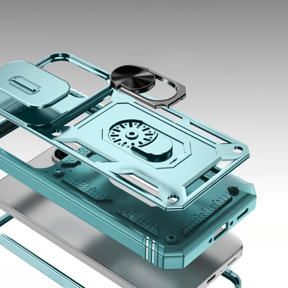 Θήκη για Samsung Galaxy A56 5G, KickStand Camera Lens, πράσινη
