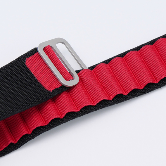 Λουράκι νάιλον για Apple Watch 1/2/3/4/5/6/7/8/SE/ULTRA 42/44/45/49mm, μαύρη / κόκκινη 