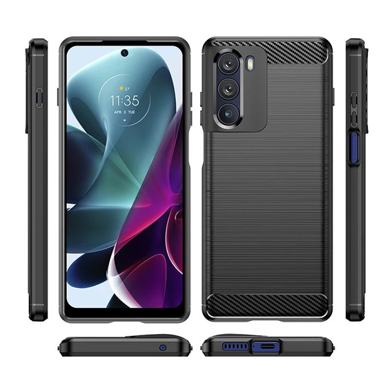 Θήκη για Motorola Moto G200 5G, Carbon, μαύρη