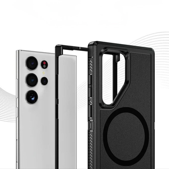 Θήκη με πλαίσιο για Samsung Galaxy S24 Ultra, για MagSafe, μαύρη