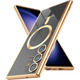 Θήκη για Samsung Galaxy S24 Ultra, Electro MagSafe, χρυσή + Πλήρης κόλλα Κεραμικό γυαλί