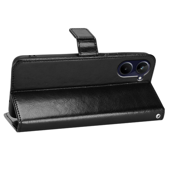 θήκη με πτερύγιο για Realme 10 4G, Split Leather, μαύρη