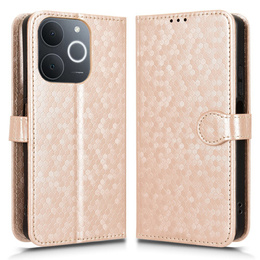 θήκη πτερύγιο για Realme Note 70T 4G, Wallet Rhombus, χρυσή