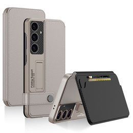 Θήκη με πτερύγιο για Samsung Galaxy S25, GKK Card Slot Wallet, γκρι τιτάνιο