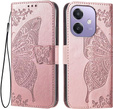 Θήκη με πτερύγιο για Oppo A40 / Oppo A40m, Butterfly, ροζ rose gold