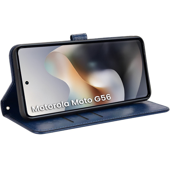 θήκη πτερύγιο για Motorola Moto G56 5G, Wallet Rhombus, μπλε