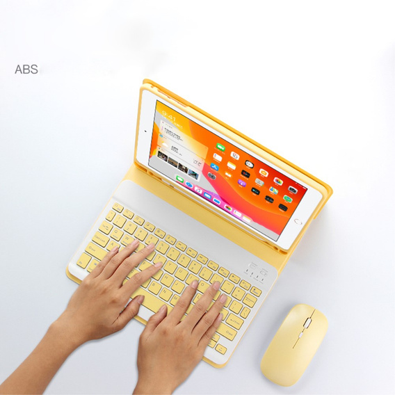 Θήκη + πληκτρολόγιο iPad 10.2 2019 / 2020 / 2021, κίτρινη
