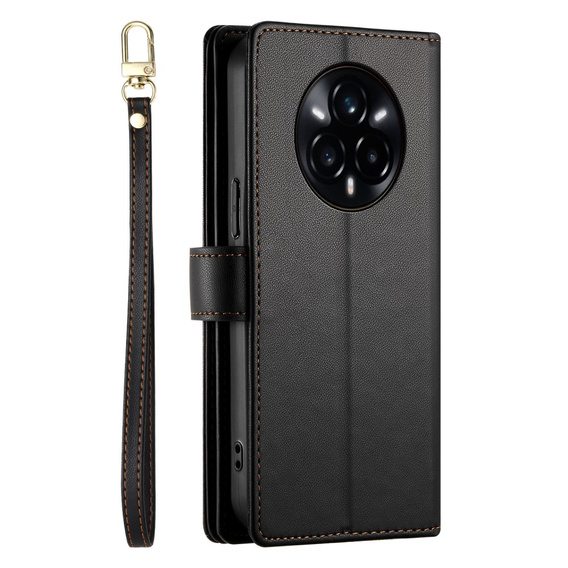 Θήκη με πτερύγιο για Realme 14 Pro 5G, Wallet Zipper Pocket, μαύρη