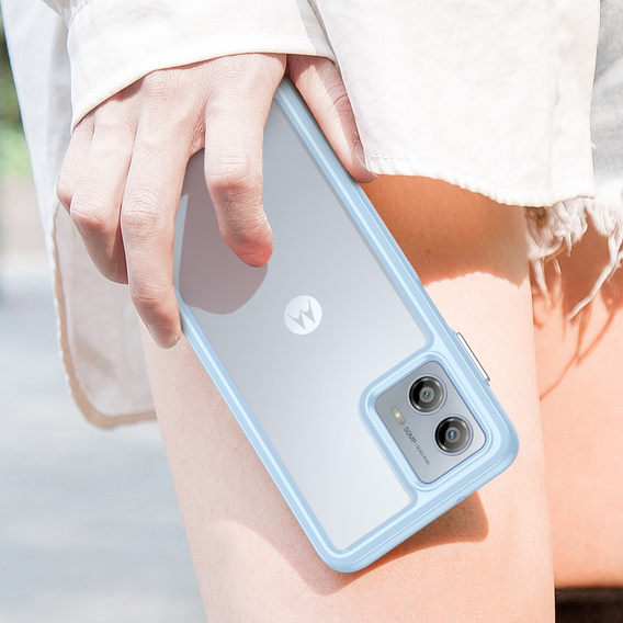 Θήκη για Motorola Moto G53 5G, Fusion Hybrid, διαφανής / μπλε