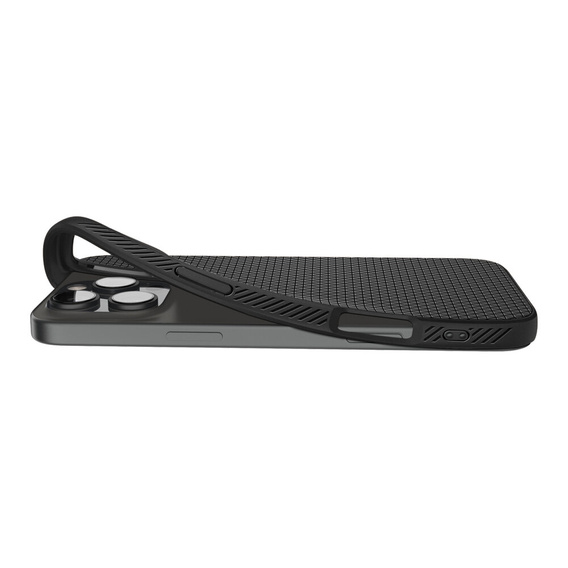 θήκη Spigen για iPhone 16 Pro, Liquid Air, μαύρη + μετριασμένο γυαλί 9H