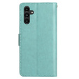 Θήκη με πτερύγιο για Samsung Galaxy A25 5G, Butterfly, μέντας + γυαλί 9H  