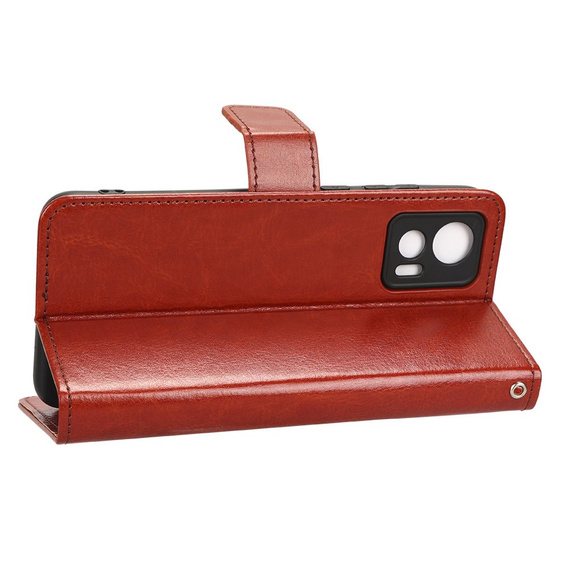 Θήκη με πτερύγιο για Motorola Edge 30 Neo 5G, Crazy Horse Wallet, καφέ
