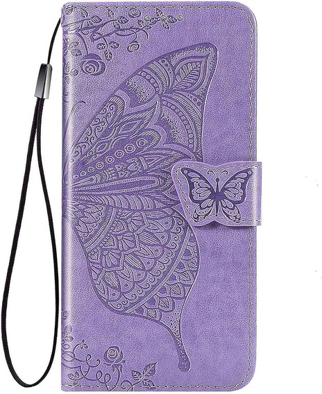 Θήκη πτερύγιο για Oppo Reno 14F, πορτοφόλι, Butterfly, μωβ