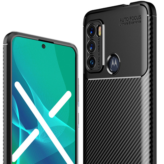 Θήκη για Motorola Moto G60, Carbon Gel, μαύρη