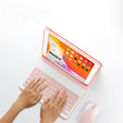 Θήκη + πληκτρολόγιο iPad 10.2 7/8/9 gen 2019/2020/2021, Keyboard Cover Pen Slot, ροζ rose gold