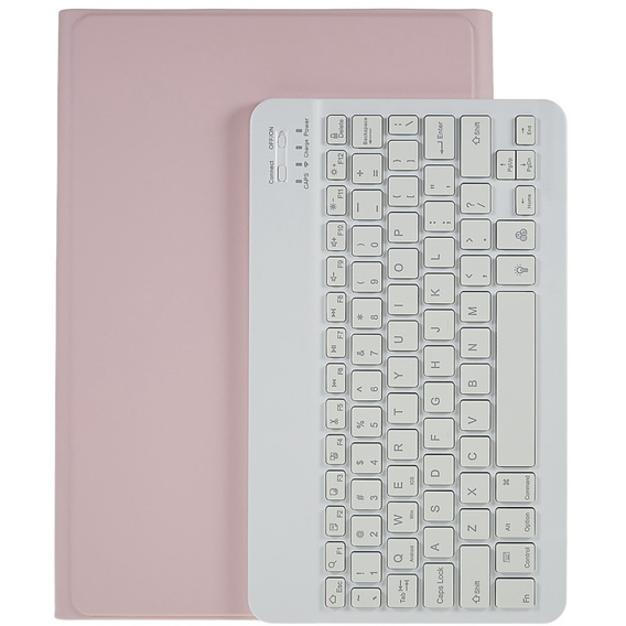 Θήκη + πληκτρολόγιο Galaxy Tab S7+ Plus / S8+ Plus /S7 FE T730 T733, Pen Slot, ροζ rose gold