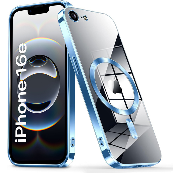 Θήκη για iPhone 16E, Electro MagSafe, μπλε + Γυαλί για την οθόνη
