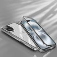 θήκη για το iPhone 16, Magnetic Dual Glass, ασημένια