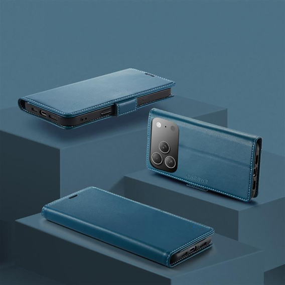 Γυαλιστερή θήκη πορτοφολιού Litchi με πτερύγιο για iPhone 17 Pro Max