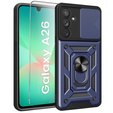 Θωρακισμένη θήκη για Samsung Galaxy A26, CamShield Slide, μπλε + Μετριασμένο γυαλί 9H