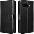 Θήκη με πτερύγιο για Google Pixel 9A, Crazy Horse Wallet, μαύρη
