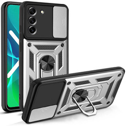 Θήκη για Samsung Galaxy S21 FE, CamShield Slide, ασημένιο