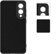 Η θήκη για Samsung Galaxy S25 Edge, Silicone Lite, μαύρη + γυαλί 9H