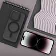 Θήκη για iPhone 16 Pro Max, για MagSafe, ERBORD Μatt Case, διαφανής / μαύρη + Γυαλί οθόνης