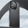 θήκη BENKS Kevlar για iPhone 16 Pro Max, για MagSafe, Carbon Fiber, μαύρη